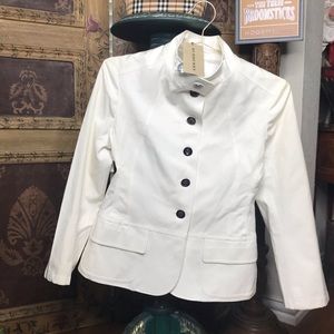 BURBERRY London White Button Down Jacket